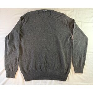 State Cashmere Men's Crew Neck Sweater Gray Size L Casual Minimalist Preppy